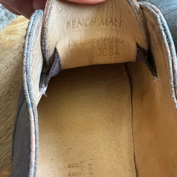 Bed Stu Cobbler series distressed leather and canvas grey blue barely worn - Picture 3 of 4